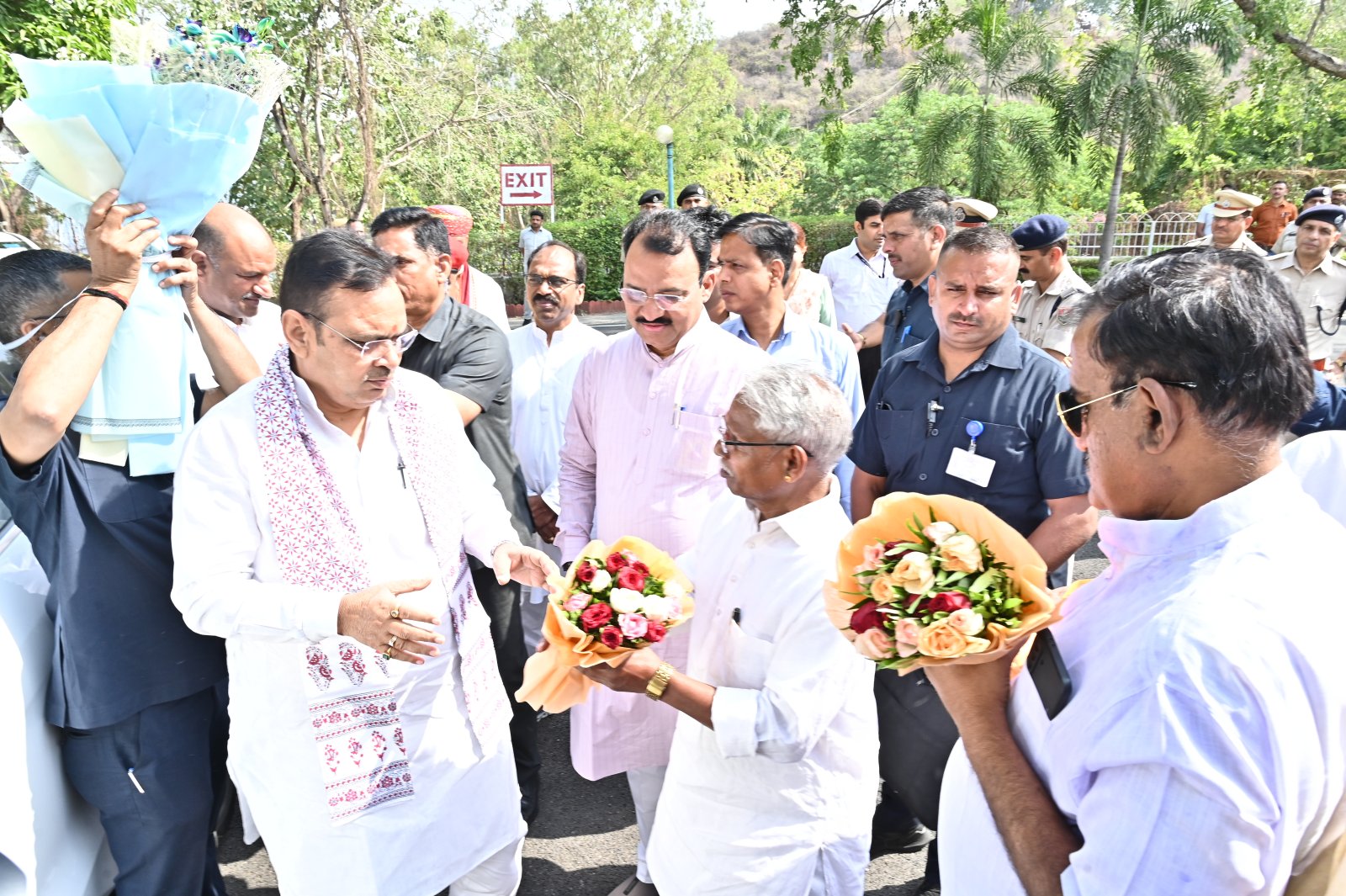 मुख्यमंत्री श्री भजनलाल शर्मा का उदयपुर में स्वागत