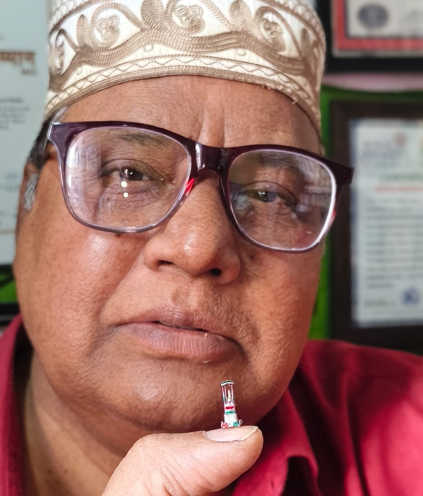 ###World’s Smallest Tricolor Tazia Crafted in Gold and Silver by Dr. Iqbal Sakka