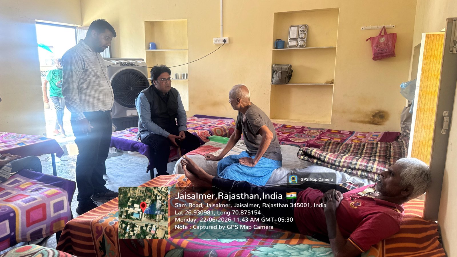वृ़द्धाश्रम अमरसागर का सचिव ने किया औचक निरीक्षण