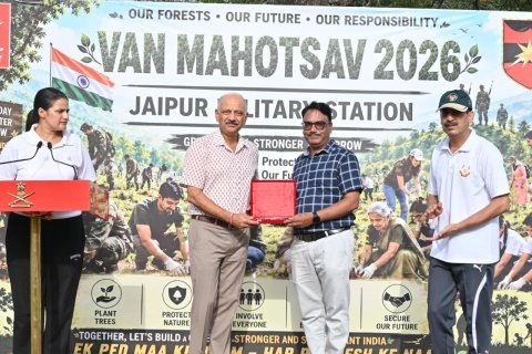 वन महोत्सव 2026 के तहत जयपुर मिलिट्री स्टेशन मे हरित अभियान