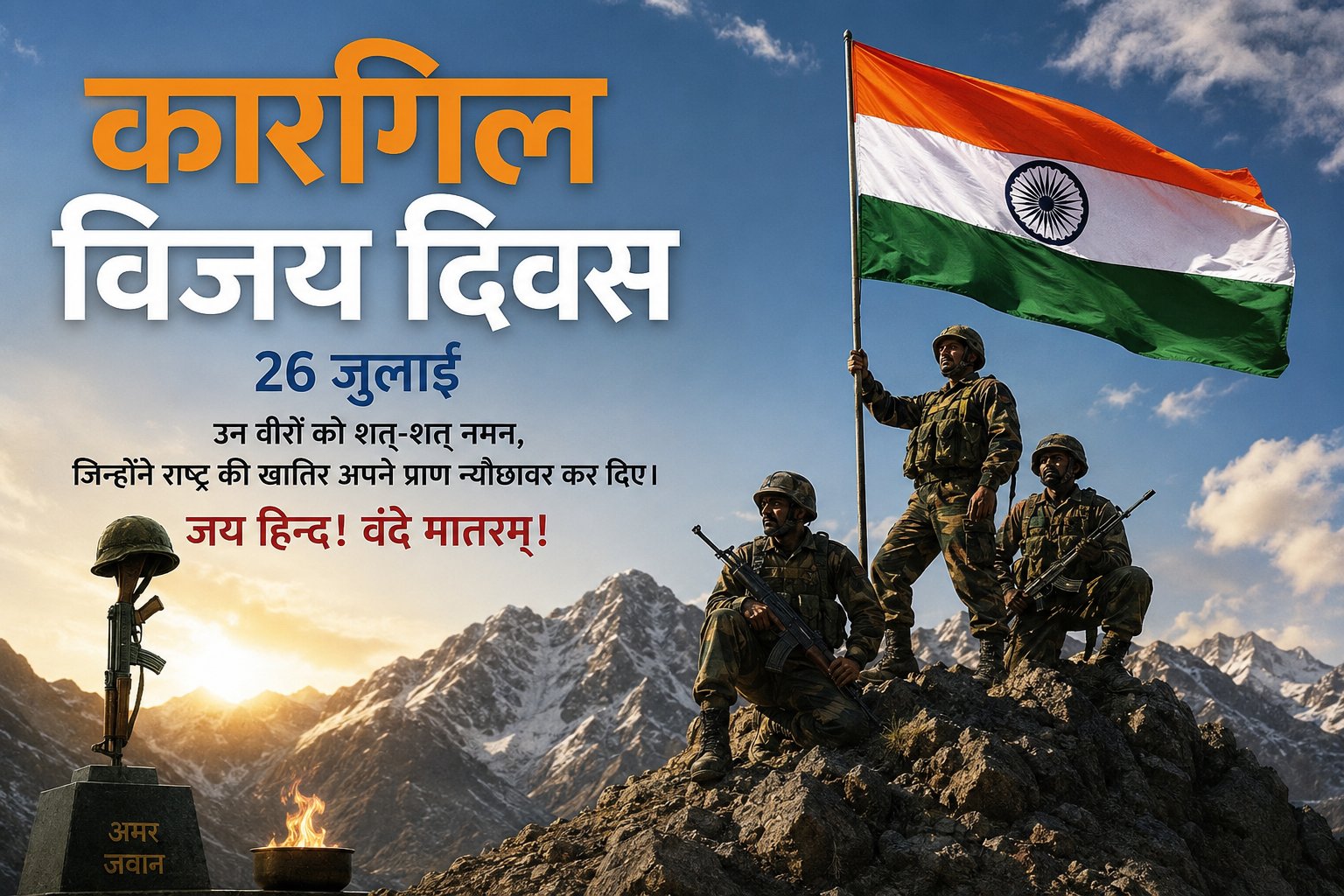 कारगिल विजय दिवस : शौर्य, त्याग और राष्ट्रभक्ति का अमर पर्व