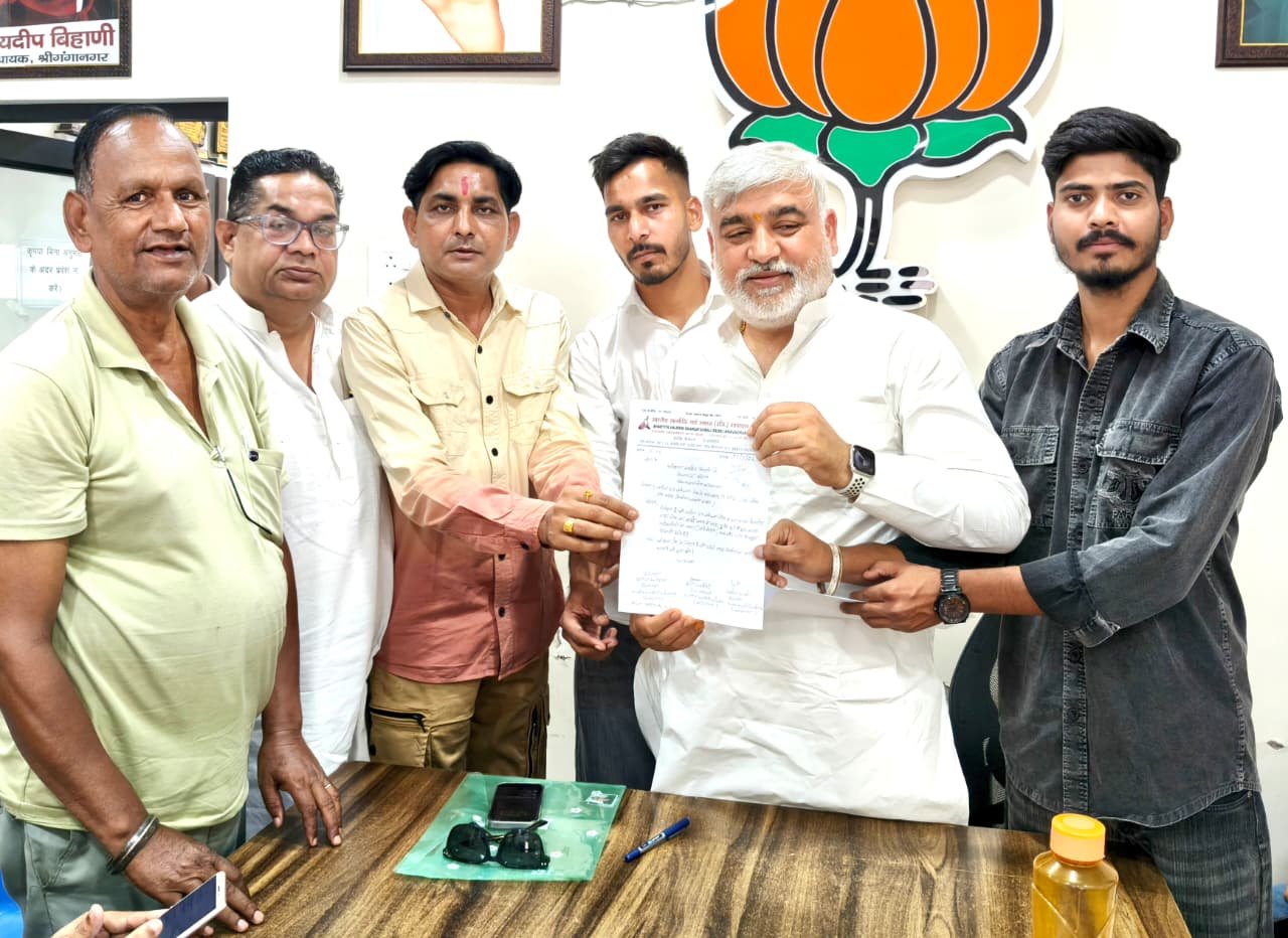 विधायक प्रतिनिधि मधुसूदन बिहाणी से संविधान चौक से इंदिरा चौक सड़क निर्माण करवाने की मांग
