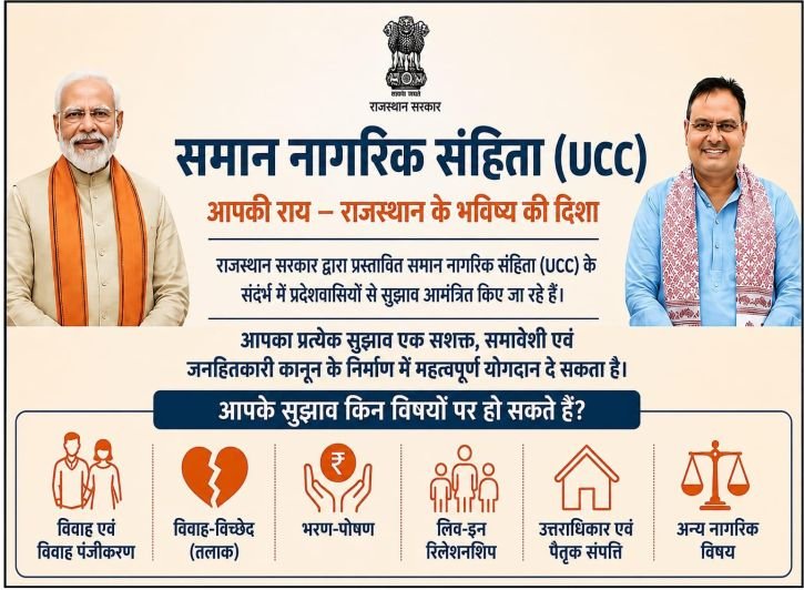 समान नागरिक संहिता पर आमजन दें अपने सुझाव वेबसाइट एवं क्यूआर कोड के माध्यम से भी दर्ज कर सकते हैं अपनी राय