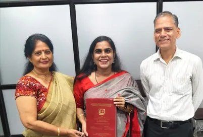 जयश्री शर्मा ने पीएचडी की अंतिम परीक्षा सफलतापूर्वक उत्तीर्ण की