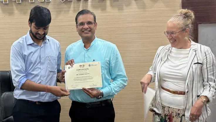 उदयपुर के गौरव सिंघवी को भारत-डेनमार्क सहयोग परियोजना में योगदान के लिए सम्मान
