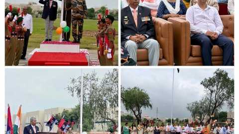 देशभक्ति की भावना और राष्ट्र-निर्माण के आह्वान के साथ एसपीएसयू में 80वाँ स्वतंत्रता दिवस समारोह