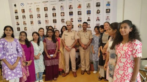 SPSU Girl Students Celebrate Raksha Bandhan with Vallabhnagar Police Personnel
