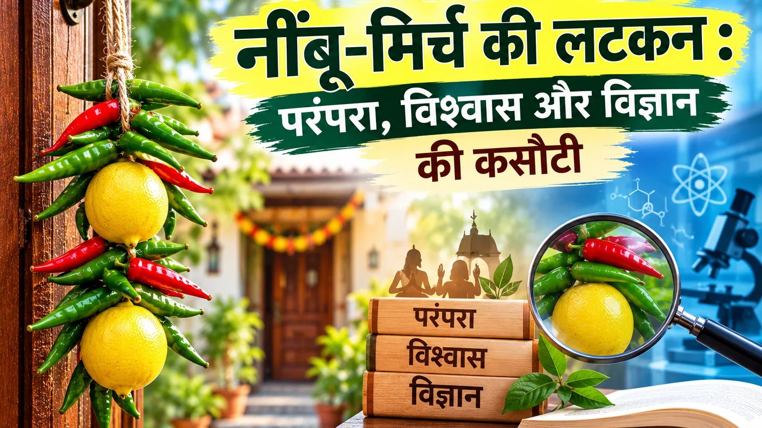 नींबू-मिर्च की लटकन: परंपरा, विश्वास और विज्ञान की कसौटी