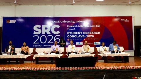 सेज यूनिवर्सिटी इंदौर में स्टूडेंट्स रिसर्च कॉन्क्लेव 2026 का सफल आयोजन