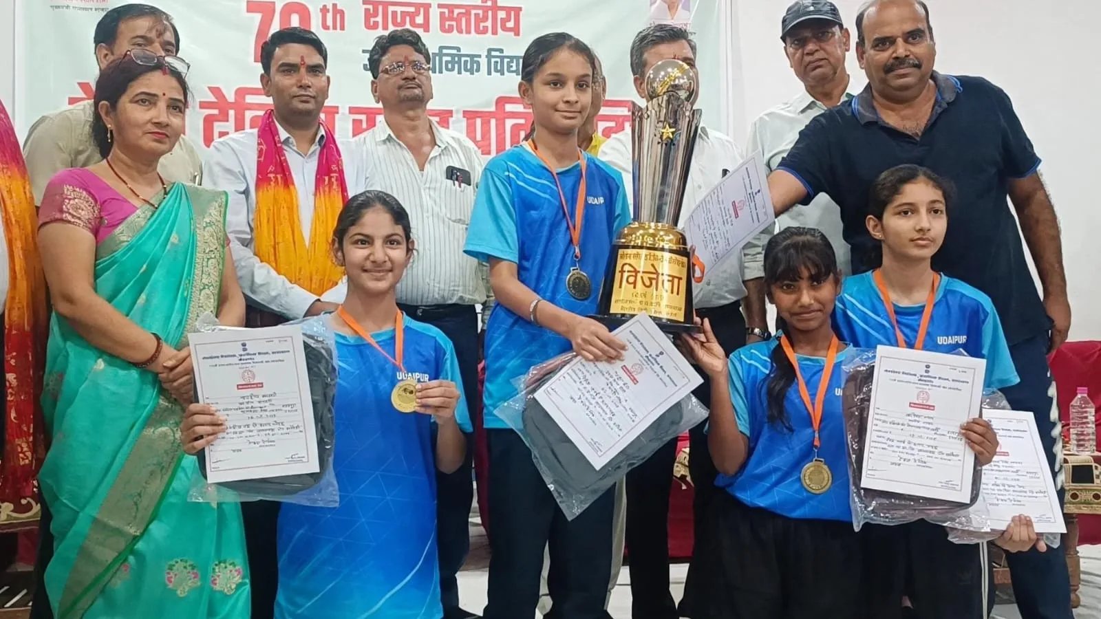 हिण्डौन में उदयपुर का परचम: 14 वर्षीय छात्रा टेबल टेनिस टीम बनी राज्य चौंपियनउदयपुर।