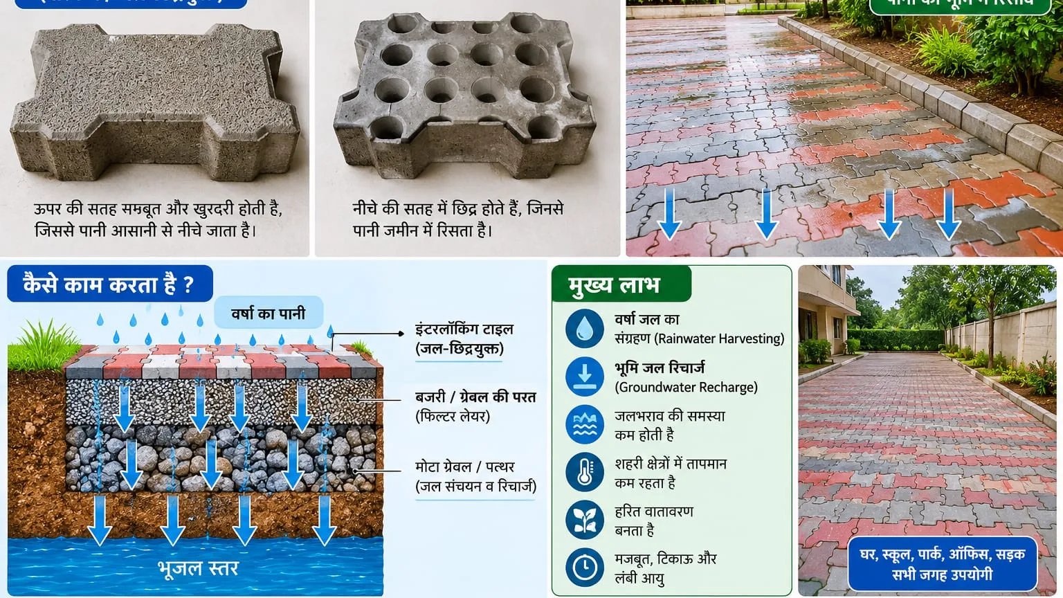 भूजल स्तर बढ़ाने का अवसर: सड़कों के किनारे इंटरलॉकिंग टाइल्स लगाने का सुझाव