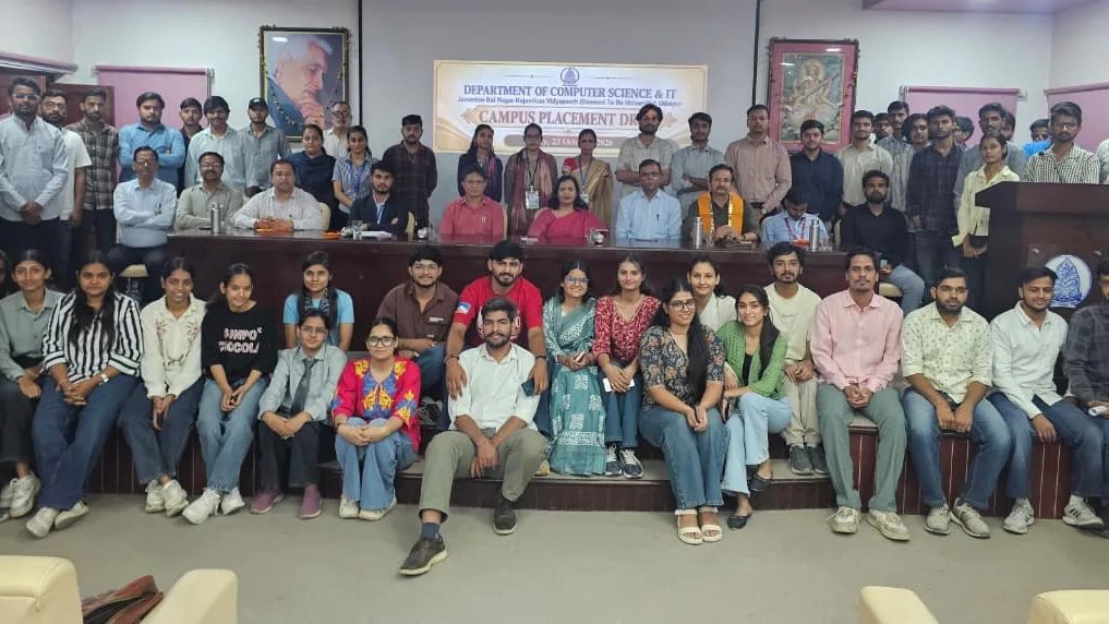 राजस्थान विद्यापीठ के 58 विद्यार्थियों का प्लेसमेंट, पांच कंपनियों ने लिया भाग